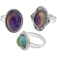 Anello Dell'umore Regolabile Jude Jewelers – Cambia Colore Con La Temperatura – Metallo, Stile Marmo Mistico