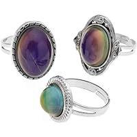 Anello Dell'umore Regolabile Jude Jewelers – Cambia Colore Con La Temperatura – Metallo, Stile Marmo Mistico