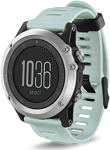 Jshuang for Garmin Accessiory, Soft Silicone Strap Replacement Watch Band with Tools for Garmin Fenix 3 HR, 1pc Wristband+ 2pc Screwdriver,215mm (Green 2)