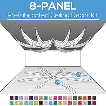 Amazon Com Event Decor Direct 6 Panel Prefabricated Ceiling Drape