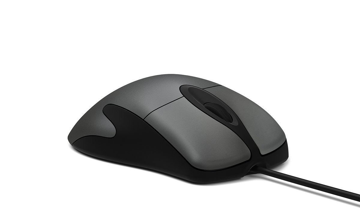 Microsoft Classic Intellimouse - Gray. Ultra-Slim and Lightweight, Comfortable Ergonomic Design, Wired, USB Mouse for PC/Laptop/Desktop