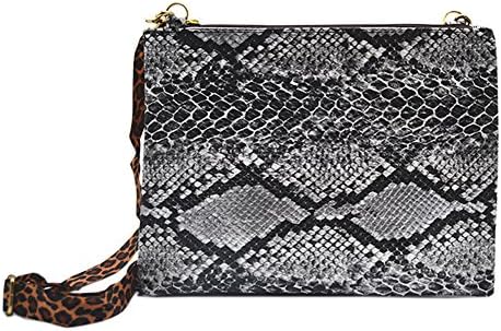 Anlydia Women Snakeskin Design Clutch Bag Crossbody Bag Envelop Bag Evening Purse (Grey)