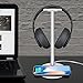 Wireless Charging with Headphone Stand New Bee Sturdy 2-in-1 Headset Holder & Wireless Charger Pad for iPhone 8/8 Plus/X Samsung S8/S8 PlusS7/S7 Edge/S6/S6 Edge with LED Indicator (White)