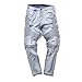 Just No Logo Men's Slim Fit Light Blue Ripped Jeans Destroyed Denim(34W,Light Blue)