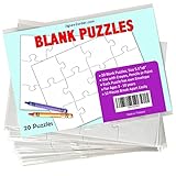 Jigsaw2order 12 piece Blank Puzzle Craft Activity, Pack of 20 Puzzles, size 5.5