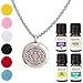 Wild Essentials Wrought Iron Necklace Essential Oil Diffuser Kit With Lavender, Lemongrass, Peppermint, Orange Oils, 12 Refill Pads, Calming Aromatherapy Gift Set, Customizable Color Changing, Perfume