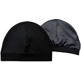 IRUNVEN Satin Lined Skull Cap, Stretch Beanie for Men & Women, Breathable Hair Protection Sleep Cap