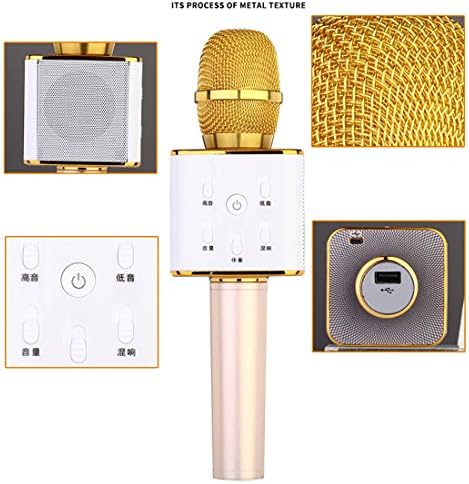 MakCreate Portable Microphone Speaker Mobile Audio Equipment Karaoke Microphone King of K Christmas Gift for Children God of Wheat Q7 Mobile Phone K Song K Universal Artifact