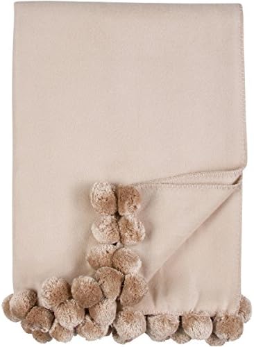 MALIBU LUXXE Pom Throw, Nude