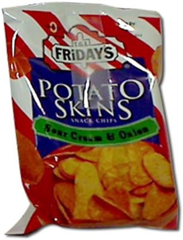 TGI Fridays Sour Cream and Onion Potato Skins - 3 oz. bag, 12 per case