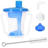 EZSLINGGLIDE Dysphagia Regulating Drinking Cup – Spill-Proof Adaptive Cup for Adults with Swallowing Difficulties, Elderly, Parkinson’s & Dementia Patients (Blue-Pack of 1 Count)