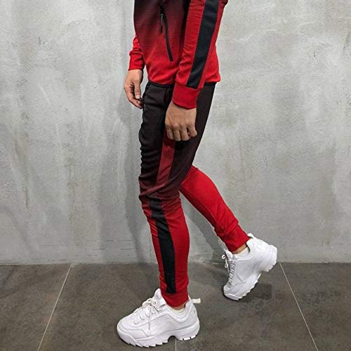 AgrinTol Mens Sports Pants, Fashion Men's Outdoor Packwork Graduated Black Splicing Drawstring Trousers Pants - Thumbnail 2