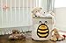 Grey Bee Animal Theme Collapsible Canvas Storage Bin for Kids, Yellow - Bee