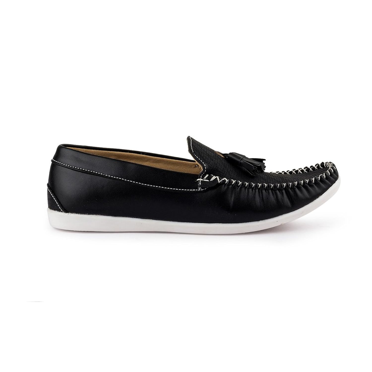 rosso italiano men's black bell loafers shoe (ril499bl801)