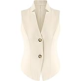 YOUNIFIZ Women's Sleeveless Suit Vests V Neck 2025 Button Down V Neck Business Casual Dressy Waistcoat Vest