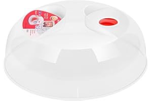 Flexzion 11.5 Inch Microwave Splatter Cover - BPA-Free Anti-Splatter Microwave Cover with Adjustable Steam Vent, Dishwasher S