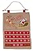 Christmas 24 Day Hanging Burlap Advent Calendar | Colorful Santa's Sleigh and Reindeer Christmas Design | Traditional Holiday Christmas Decor Theme | Perfect for Home or Office | Measures 21.75