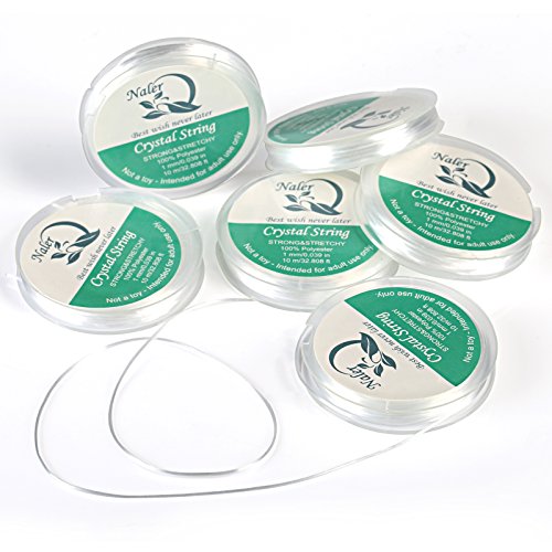 Naler 1mm Stretch Jewelry Cord Elastic Crystal String Cord 10 Meters with 1pc Collapsible Eye Needle for Jewelry Making, set of 6 - Clear White - Thumbnail 7