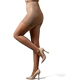 MeMoi Bodysmoothers Girdle Top Sheer Tights, Control Top Tights for Women - Sizes Small to X-Large