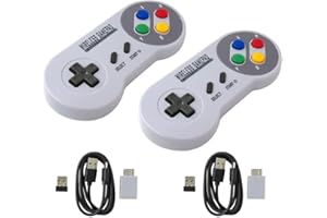 Colorpp 1 Pair 2.4GHz Wireless Gamepad Controller for Super Nintendo NES & SNES classic mini Wireless Console controller joystick game