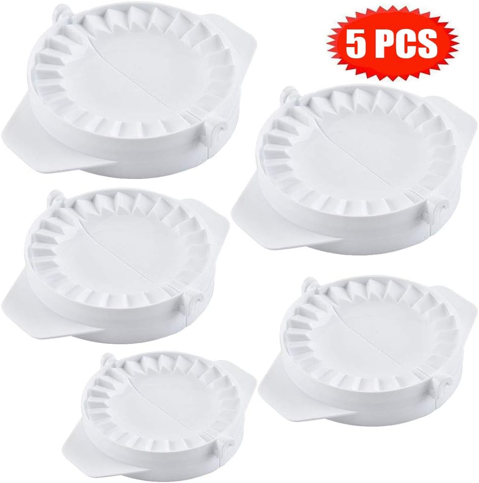 Chikanb 5 Pcs Ravioli Dumpling Maker Set Manual Meat Pierogi Press Mould - Pie Dough Pastry Press Wrapper Cutter Mold Tool Accessories for Home Kitchen Cooking #18