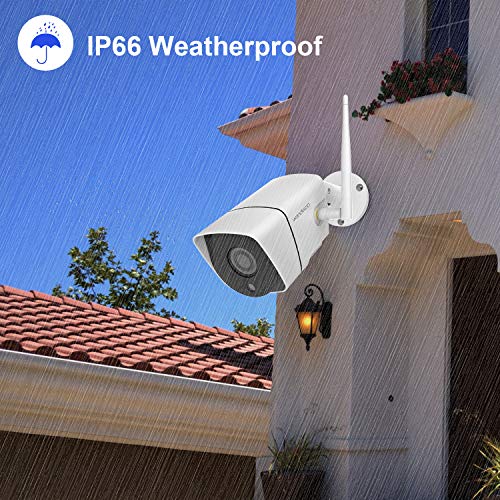 Security Camera Outdoor,Wandwoo 1080P Wireless WiFi IP Camera Support Motion Detection with Real-Time Alert,Waterproof,Night Vision,Outside Camera with SD Card & Cloud Storage- iOS,Android App