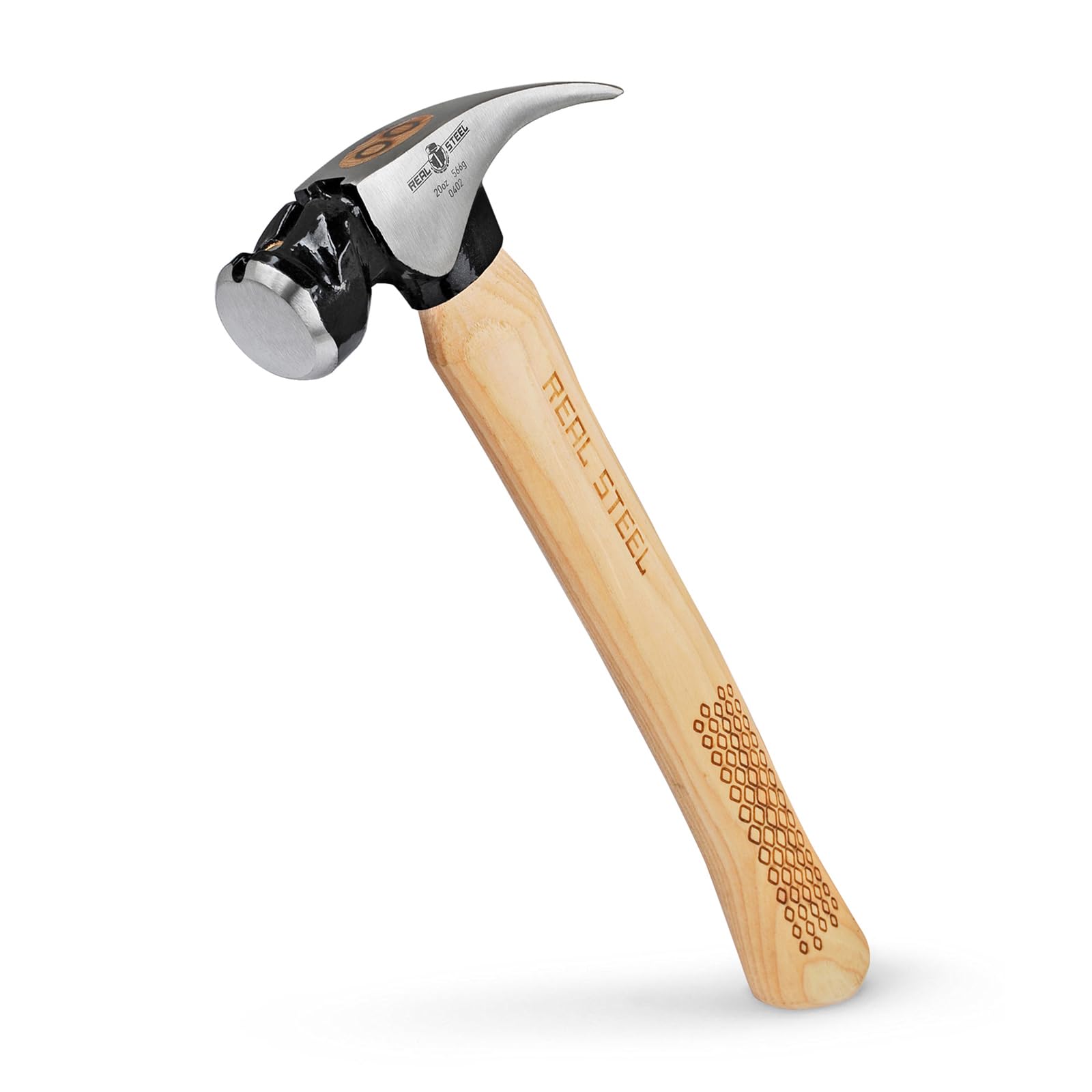 REAL STEEL 20 Oz Magnetic Head Rip Claw Framing Hammer with Hickory Handle Smooth Face 0402