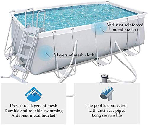 JWCN 13ft X 79ft X 39in Rechteckiger Rahmen Swimmingpool Set mit Pumpenfamilien Großes Planschbecken Privater Pool Sommerwasserspielpool Uptodate – Bild 2