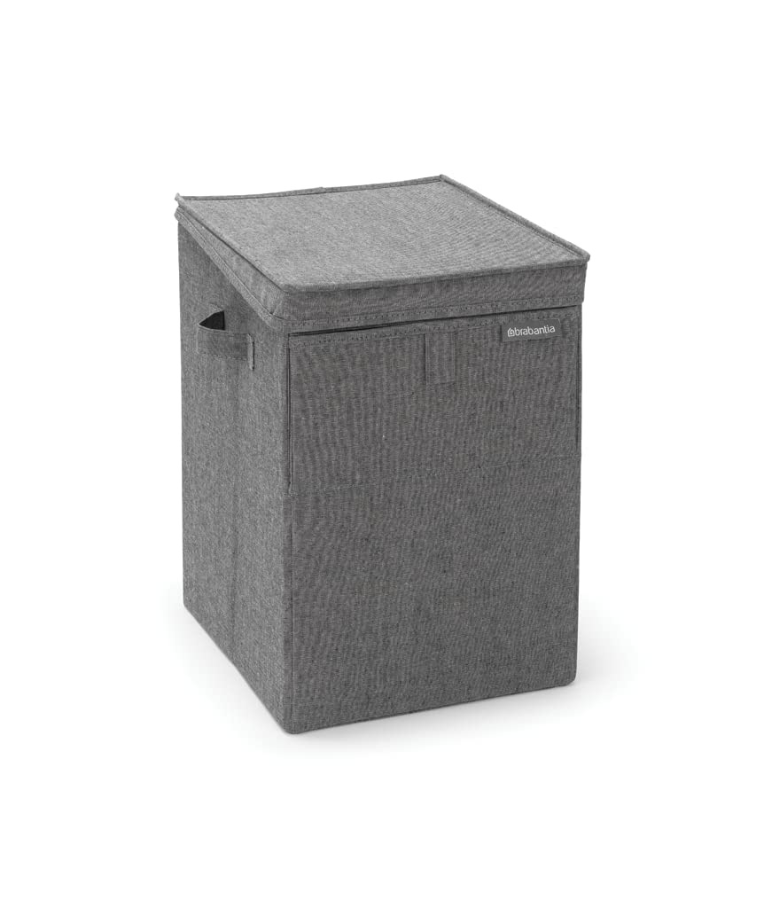 Brabantia - Stackble Laundry Box - Front And Top Opening - Space Efficient - Easy To Unload - Lightweight Grips - Large Opening Dirty Clothes - Pepper Black - 35L