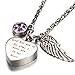 AMIST Birthstone God Has You in His Arms Urn Necklaces for Ashes Pet Cremation Jewelry for Ashes Cremation Urn Necklaces for Ashes for Women Keepsake Necklace for Ashes Alexandrite