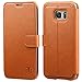 Galaxy S7 Edge Case, TANNC Flip Leather Wallet Phone Case [Layered Dandy] - [Card Slot][Flip][Wallet] - Case for SAMSUNG Galaxy S7 Edge Devices - Light Brown