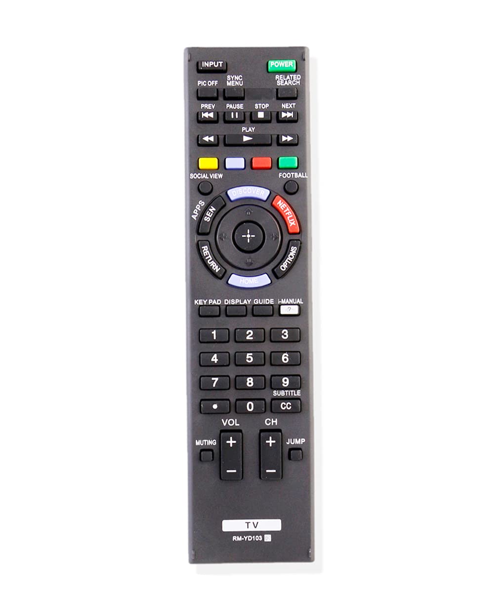AULCMEET RM-YD103 sub RM-YD102 Replaced Remote Control Compatible with Sony Smart TV KDL-55W700B KDL-60W590B XBR65X800B KDL-32W700B KDL-40W580B KDL60W630B KDL60W630B/2 KDL40W600B KDL42W700B