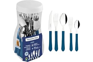 Faqueiro Inox 20 peças Leme Azul - Tramontina
