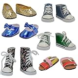 The New York Doll Collection D358 6 Pairs of Doll Shoes Fits 18