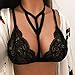 Han Shi Bra, Women Fashion Floral Lace Bralette Bustier Crop Top Bandage Triangle Cami Vest (L, Black)