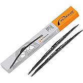 Front Windshield Wiper Blades, 15" + 15" Metal Frame Wiper Blades, OEM Quality for Original Equipment Replacement (Pack of 2)