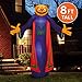 Joiedomi 8 FT Halloween Inflatable Pumpkin Wizard with Build-in LEDs Blow Up Inflatables for Halloween Party Indoor, Outdoor, Yard, Garden, Lawn Decorations