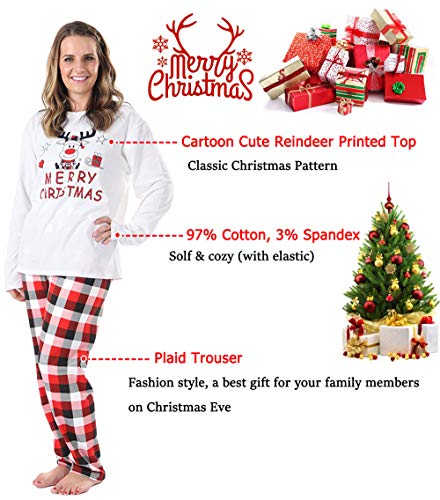 WISREMT Family Matching Christmas Pajamas Set Sleepwear Pajamas Set for Family