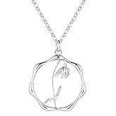 ABDOT Gold Necklace for Women Layered Birth Flower Necklaces 18K Gold Plated Custom Birth Month Floral Necklaces Paperclip Chain Necklace Women Anniversary Birthday Gifts for Women