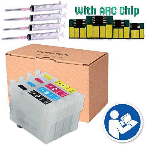 Brand F-INK@ T200XL Empty Refillable Ink Cartridge For Epson XP-100 XP-200 XP-300 XP-400 XP-310 XP-410 WF-2510 WF-2520 WF-2530 WF-2540 printers 4pcs Empty Cartridge by INKUTEN