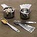 Stainless Steel Metric Measuring Cups and Spoons Set by Cooking Gods with Kitchen Conversion Chart Magnet. 12 Piece Sturdy Stackable Metal Measure Set for Measuring Dry and Liquid Ingredients.
