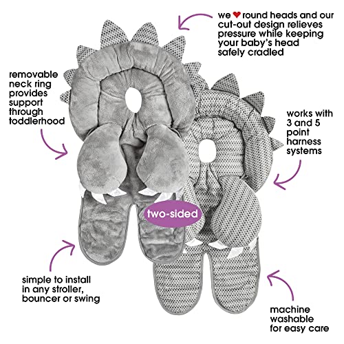 Boppy Head and Neck Support—Preferred Gray Dinosaur Minky Design