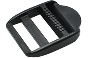 SACOORA 10pcs Ladder Lock Slider Plastic Buckles Belt buckle Package Accessories Black (1"(25mm))