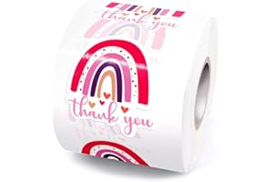 WUZYOU Boho Rainbow Thank You Stickers,Cute Rainbow Thank You Small Business Stickers,Rainbow Thanks Stickers for Small Business Shipping Mail Packing 500 PCS
