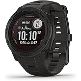 Garmin Instinct Solar (Renewed), Solar-Powered Rugged Outdoor Smartwatch, Built-in Sports Apps and Health Monitoring, Graphit