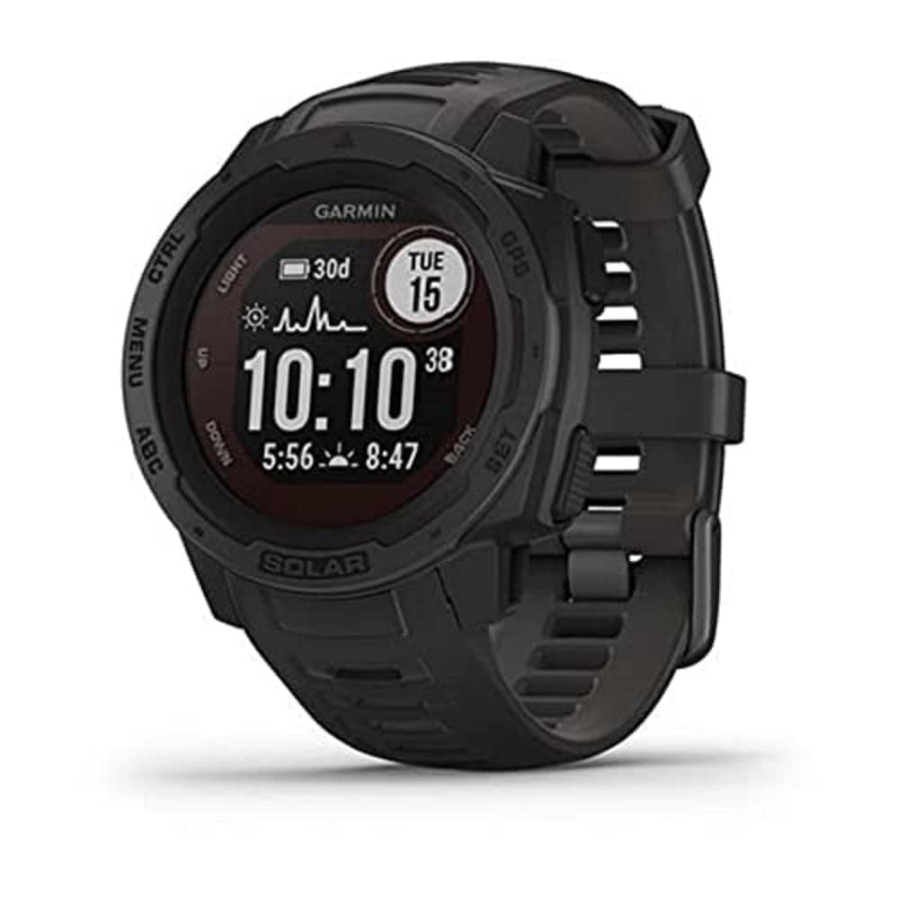 Garmin Instinct Solar, reloj inteligente resistente para exteriores con energía solar, aplicaciones deportivas integradas y monitoreo de salud, grafito (renovado)