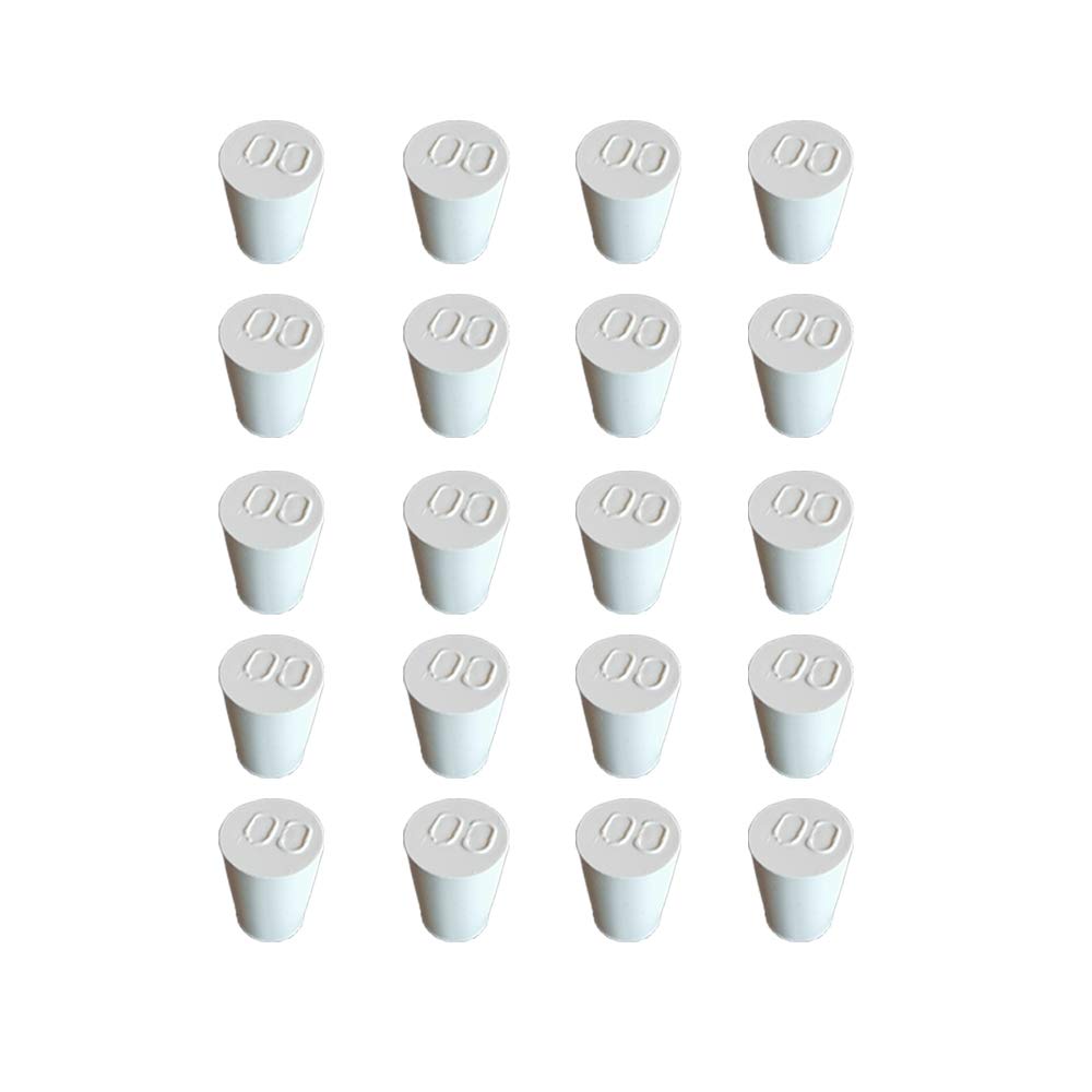HeyWin Rubber Bungs 11mm to 15mm,20 Pieces,Rubber Stoppers are Used for Sealing Balloon Bottles、Conical Flask Etc (20, 00#)