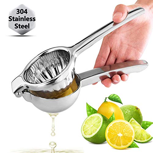 JOYIT Orange Lemon Squeezer Stainless Steel 304 - Large Sturdy Manual Citrus Press Juicer, Premium Quality Lime Juicer, Heavy Duty Solid Lemon Juicer Hand Held