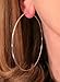 Extra Large Sterling Silver Continuous Endless Wire Hoop Earrings (1mm Tube) (58mm)
