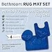 Bathroom Rug Mat Set 4-Piece Memory Foam - Extra Soft Anti-Slip Shower Large Bath Rugs – Perfect Combination of Luxury and Comfort - Blue Dolphins